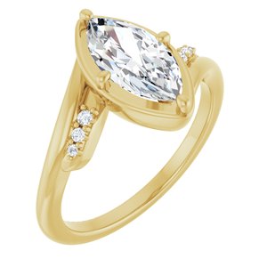 14K Yellow Gold 11x5.5 mm Marquise Ring Mounting