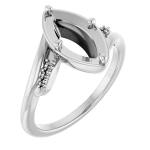 Sterling Silver 11x5.5 mm Marquise Ring Mounting – image 2