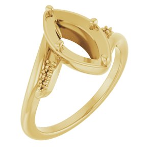 10K Yellow Gold 11x5.5 mm Marquise Ring Mounting – image 2