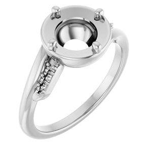 Sterling Silver 7.4 mm Round Ring Mounting – image 2