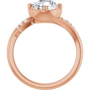 18K Rose Gold 7.4 mm Round Ring Mounting – image 3