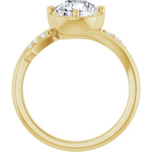 10K Yellow Gold 7.4 mm Round Ring Mounting – image 3