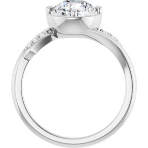 Continuum Sterling Silver 7.4 mm Round Ring Mounting – image 3