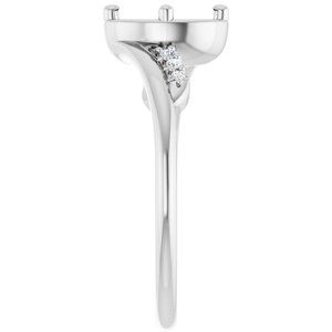 Sterling Silver 7x5 mm Oval .04 CTW Lab-Grown Diamond Semi-Set Ring – image 4