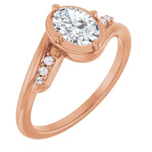 10K Rose Gold 7x5 mm Oval Ring Mounting