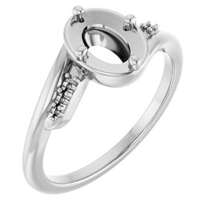 18K White Gold 7x5 mm Oval Ring Mounting – image 2