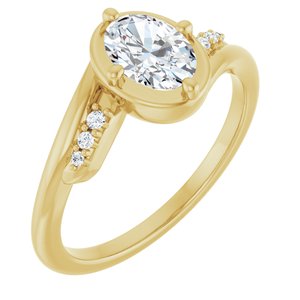 18K Yellow Gold 7x5 mm Oval Ring Mounting