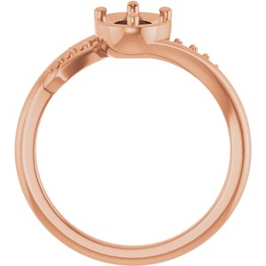 18K Rose Gold 7x5 mm Oval Ring Mounting – image 4