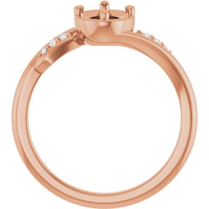 14K Rose Gold 7x5 mm Oval .04 CTW Lab-Grown Diamond Semi-Set Ring – image 2
