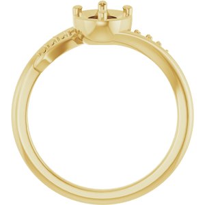 18K Yellow Gold 7x5 mm Oval Ring Mounting – image 4