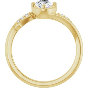 14K Yellow Gold 7x5 mm Oval Ring Mounting – image 3