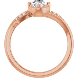18K Rose Gold 7x5 mm Oval Ring Mounting – image 3
