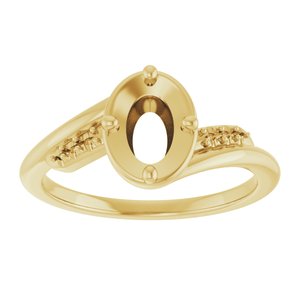 14K Yellow Gold 7x5 mm Oval Ring Mounting – image 6