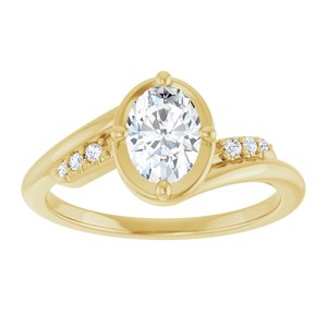 18K Yellow Gold 7x5 mm Oval Ring Mounting – image 5