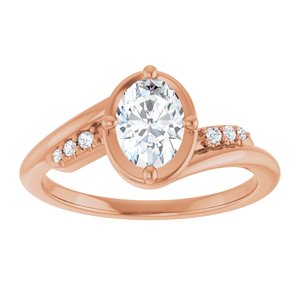 14K Rose Gold 7x5 mm Oval Ring Mounting – image 5
