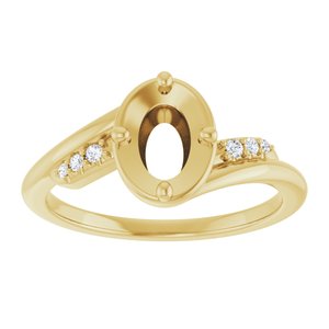 14K Yellow Gold 7x5 mm Oval 1/6 CTW Natural Diamond Semi-Set Ring – image 3