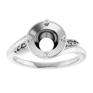 Continuum Sterling Silver 7.4 mm Round Ring Mounting – image 6