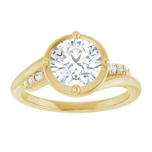 10K Yellow Gold 7.4 mm Round Ring Mounting – image 5
