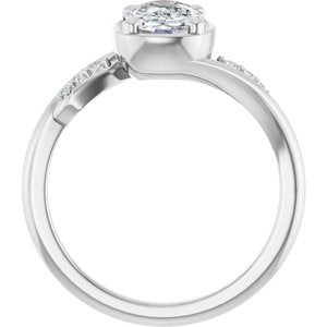 Continuum Sterling Silver 8x6 mm Elongated Cushion Ring Mounting – image 3