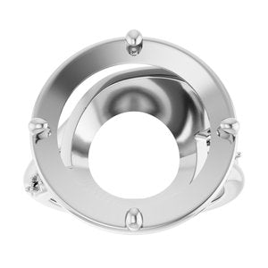 18K White Gold 15 mm Round Ring Mounting – image 6