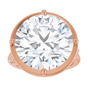 14K Rose Gold 15 mm Round Ring Mounting – image 5