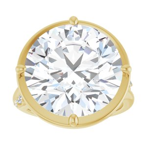 10K Yellow Gold 15 mm Round Ring Mounting – image 5
