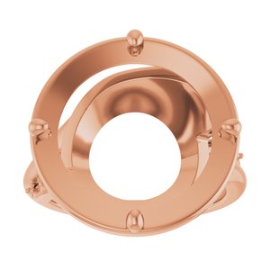 14K Rose Gold 15 mm Round Ring Mounting – image 6