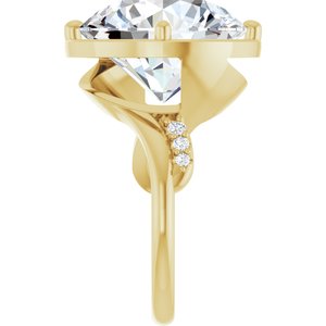 10K Yellow Gold 15 mm Round Ring Mounting – image 7