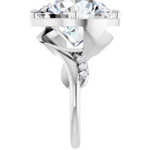 18K White Gold 15 mm Round Ring Mounting – image 7