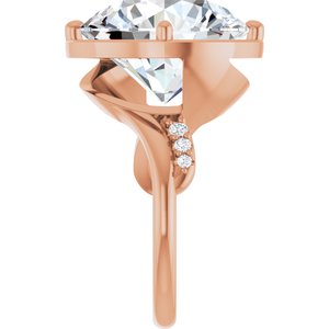14K Rose Gold 15 mm Round Ring Mounting – image 7