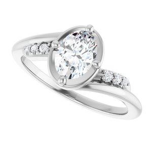 18K White Gold 7x5 mm Oval Ring Mounting – image 8