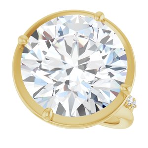 18K Yellow Gold 15 mm Round Ring Mounting – image 8