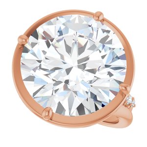 14K Rose Gold 15 mm Round Ring Mounting – image 8