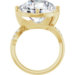 18K Yellow Gold 15 mm Round Ring Mounting – image 3