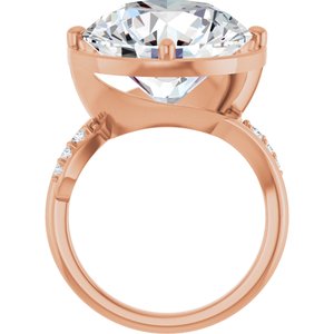 14K Rose Gold 15 mm Round Ring Mounting – image 3