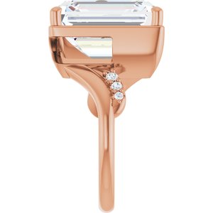 10K Rose Gold 14x12 mm Emerald Ring Mounting – image 7