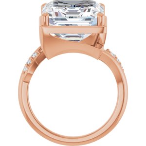 10K Rose Gold 14x12 mm Emerald Ring Mounting – image 3