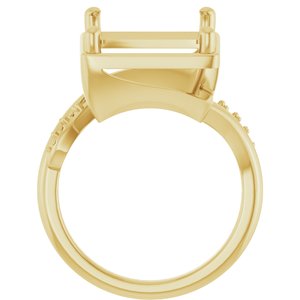 10K Yellow Gold 14x12 mm Emerald Ring Mounting – image 4