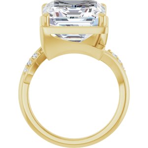 10K Yellow Gold 14x12 mm Emerald Ring Mounting – image 3