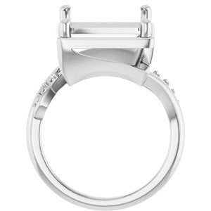 Platinum 14x12 mm Emerald Ring Mounting – image 4