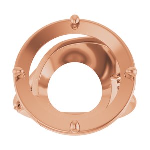 10K Rose Gold 16 mm Round Ring Mounting – image 6
