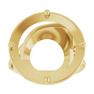 18K Yellow Gold 16 mm Round Ring Mounting – image 6