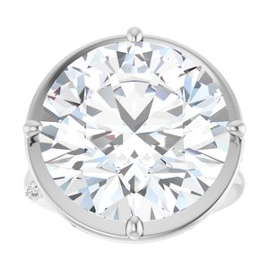 10K White Gold 16 mm Round Ring Mounting – image 5