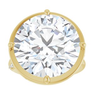 18K Yellow Gold 16 mm Round Ring Mounting – image 5