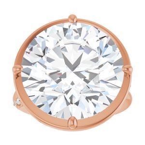 14K Rose Gold 16 mm Round Ring Mounting – image 5