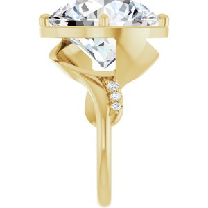 14K Yellow Gold 16 mm Round Ring Mounting – image 7
