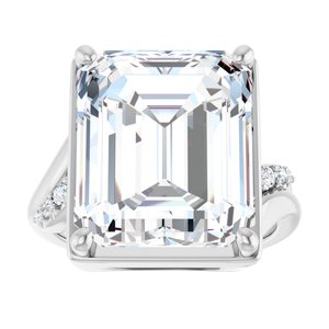 Platinum 14x12 mm Emerald Ring Mounting – image 5