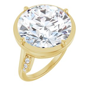 10K Yellow Gold 16 mm Round Ring Mounting