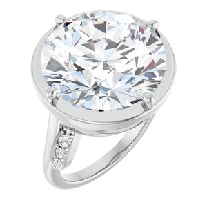 Sterling Silver 16 mm Round Ring Mounting