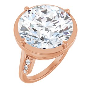 10K Rose Gold 16 mm Round Ring Mounting